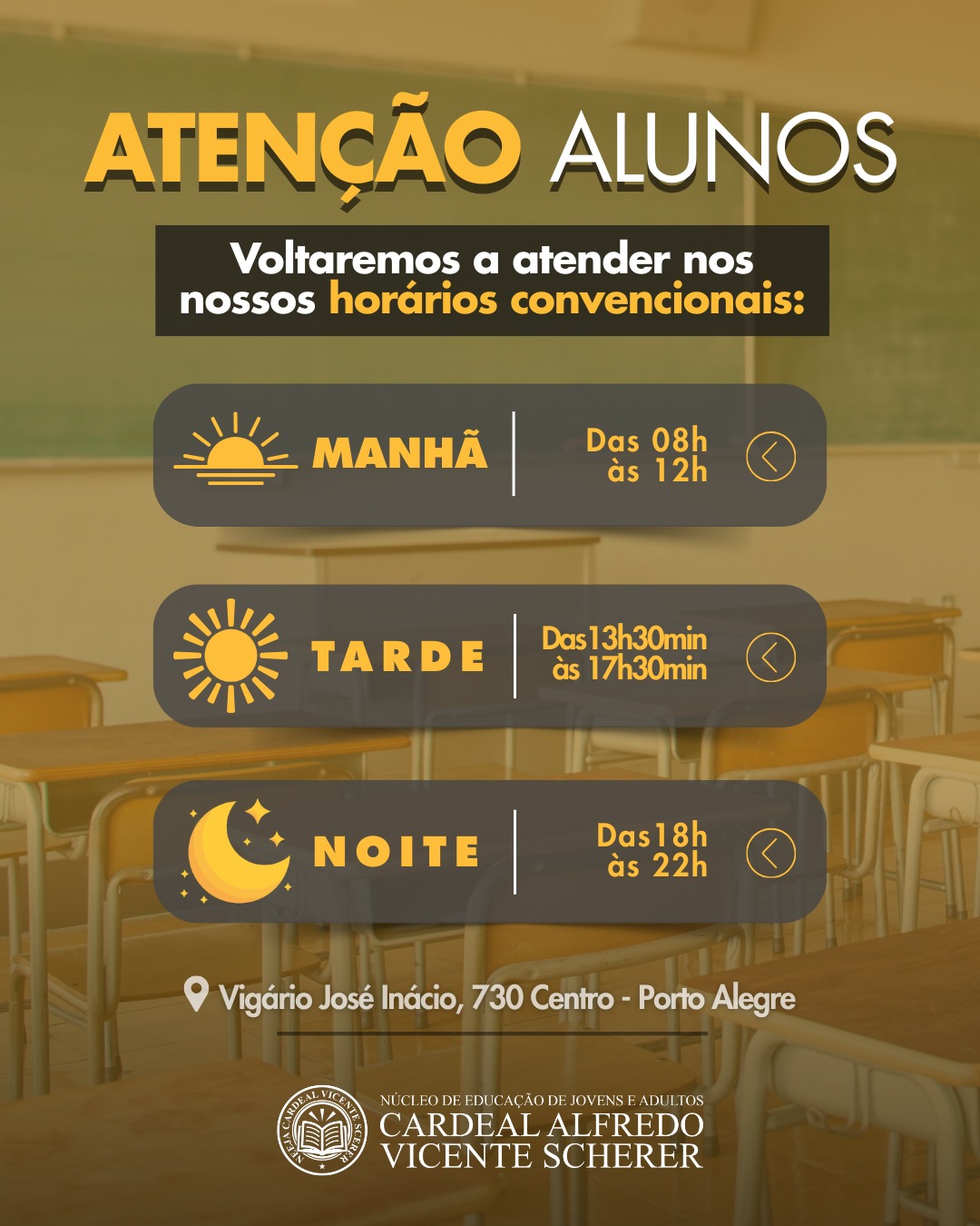 Horários a partir de 2/3